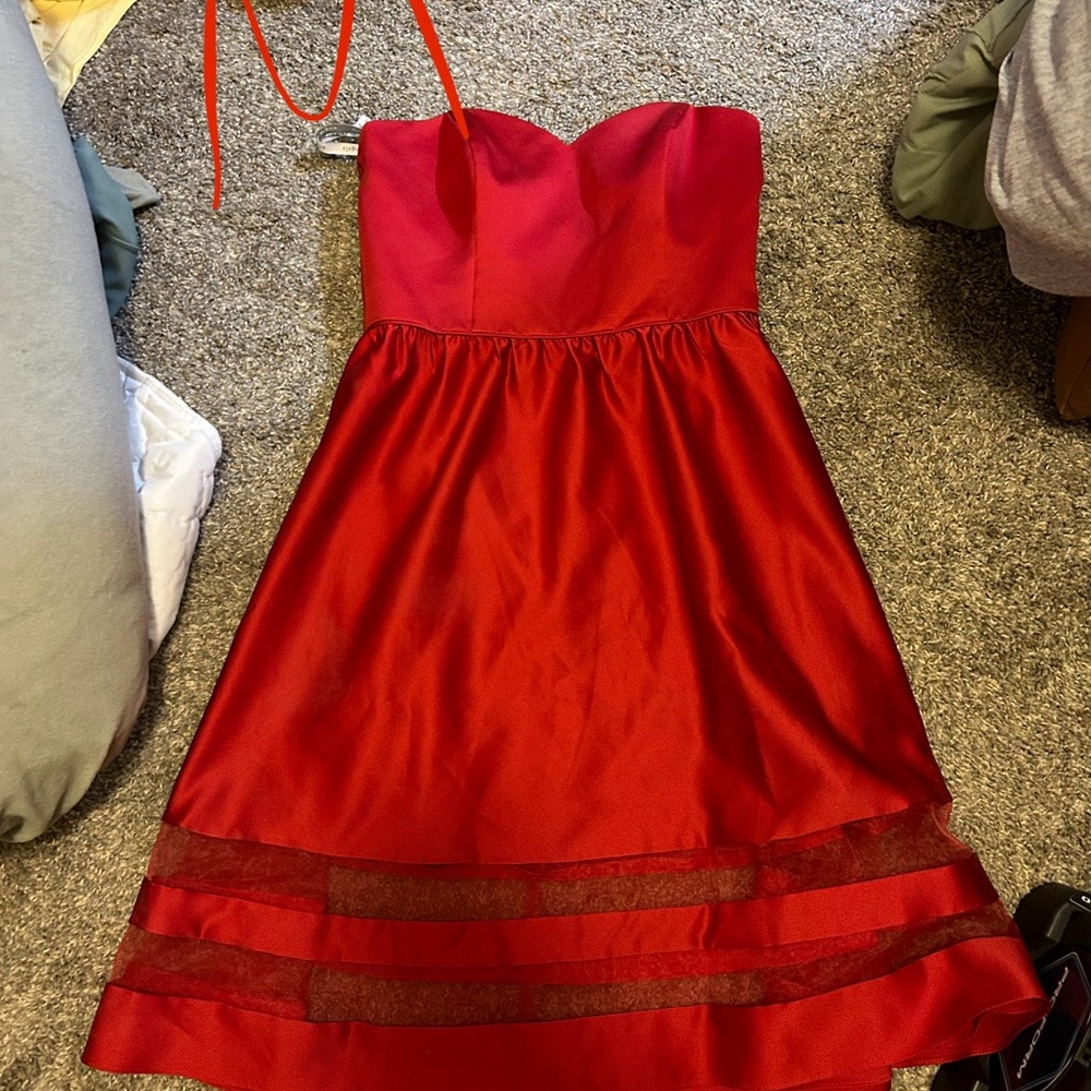 Red Strapless Sweetheart Dress